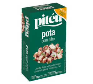 Pitéu tintahal fokhagymás napraforgó olajban, 120 g